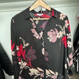 Liz Claiborne - Floral Button-Up Blouse